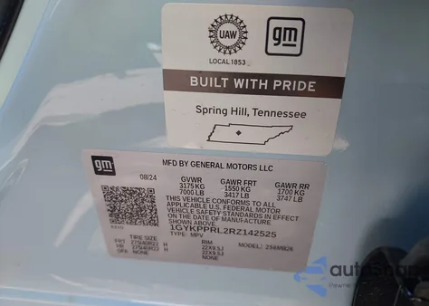 2024 Cadillac Lyriq Luxury W/1Sc из США, поврежденный, VIN 1GYKPPRL2RZ142525